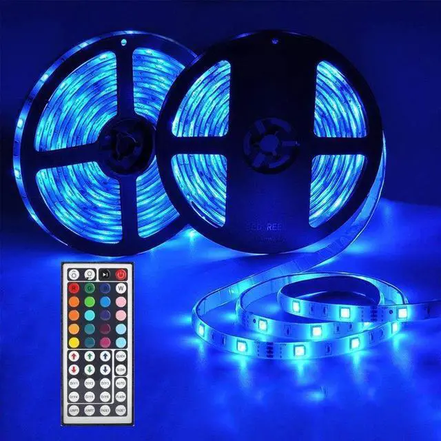 Alt view image 2 of 6 - 5M 5050 RGB LED Soft Light Strip Ribbon Tape Lamp Remote Wireless Controller Lights Strips Kit