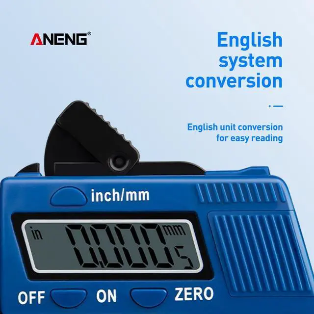 Alt view image 3 of 5 - ANENG 0.01mm Digital Thickness Gauge Mini Dial Thickness Gauge Caliper Meter Carbon Fiber Composites Width Measure Tools - Blue