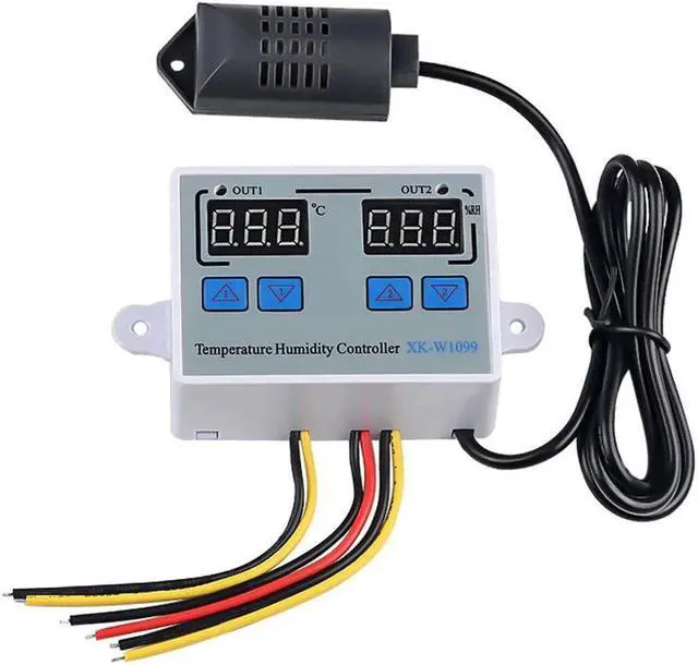Main image of Dual Digital Temperature Humidity Controller Home Fridge Thermostat Humidistat Thermometer Hygrometer XK-W1099 - DC24V