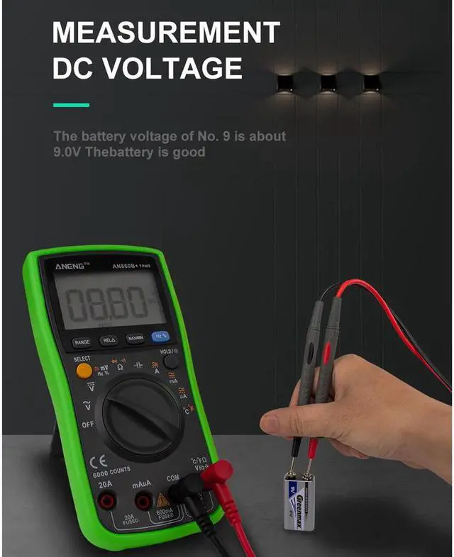 Alt view image 5 of 5 - ANENG AN860B+ Tester Digital Multimeter Profesional 6000 Counts Detector Tester Peak Multimetro Meter Analogico Esr Lcr Meter - Green