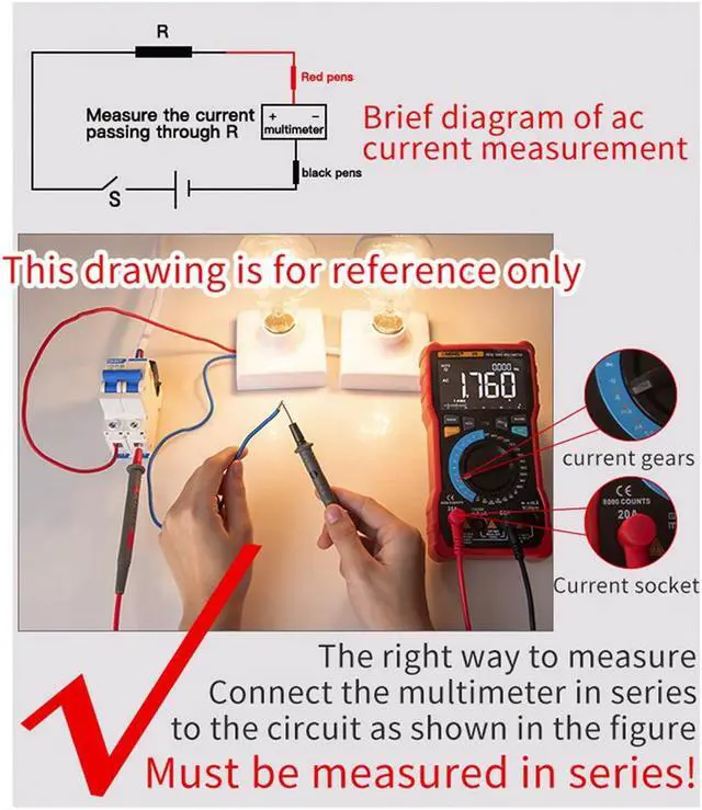 Alt view image 7 of 7 - ANENG V04B True Rms Digital Multimeter Tester Esr Meter Multimeter Auto Power Off Peak Automatic Multimetro Meter - Orange