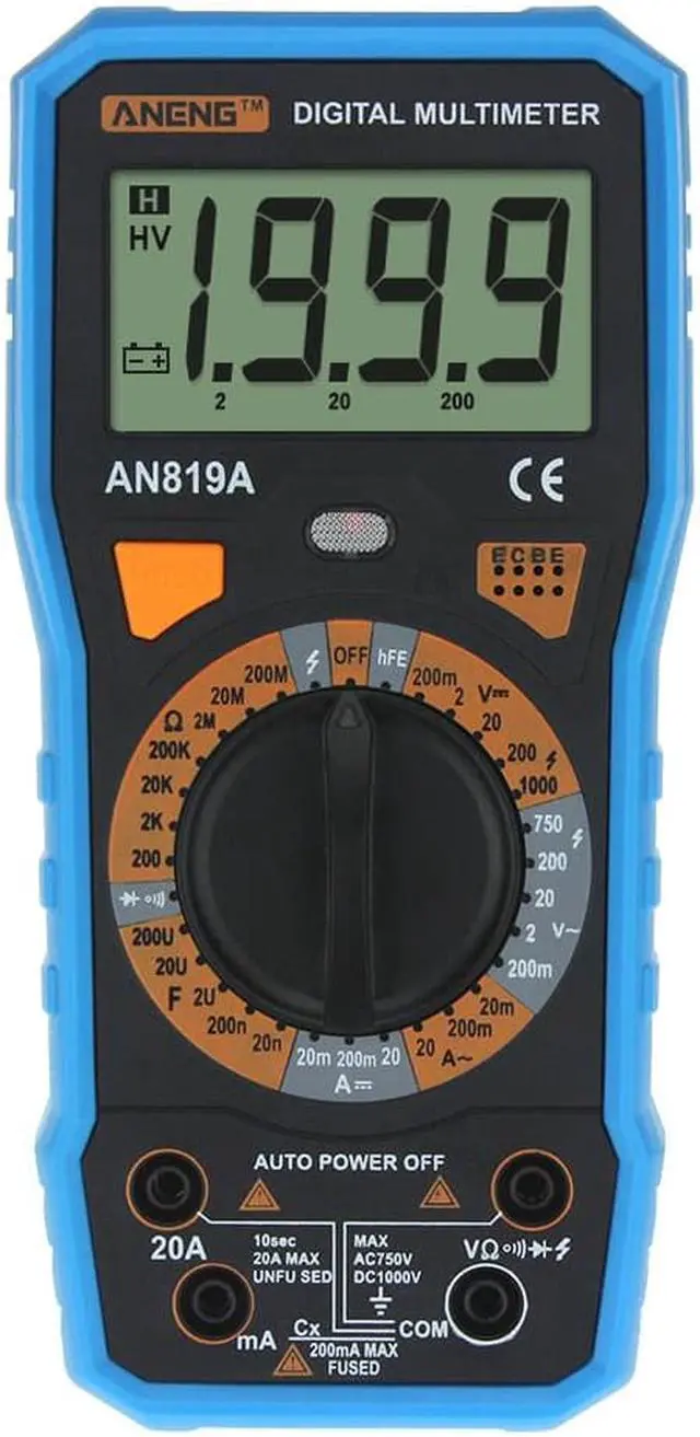 Alt view image 4 of 7 - ANENG AN819A Digital Multimeter Esr Meter True Rms Digital Multimeter Tester Voltmeter Battery Tester Multimetro Richmet - Blue