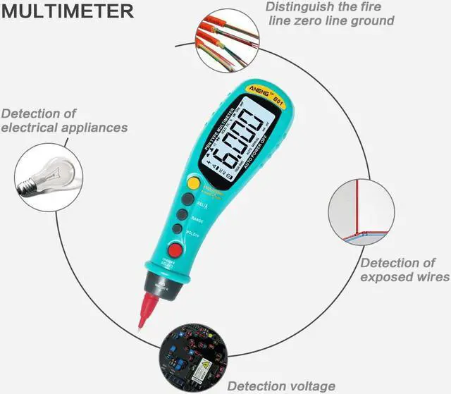 Alt view image 2 of 7 - ANENG B01 Pen Type Tool Digital Multimeter 6000 Counts Capacitor Tester Testers Be True Transistor Tester Smd Digital Meter