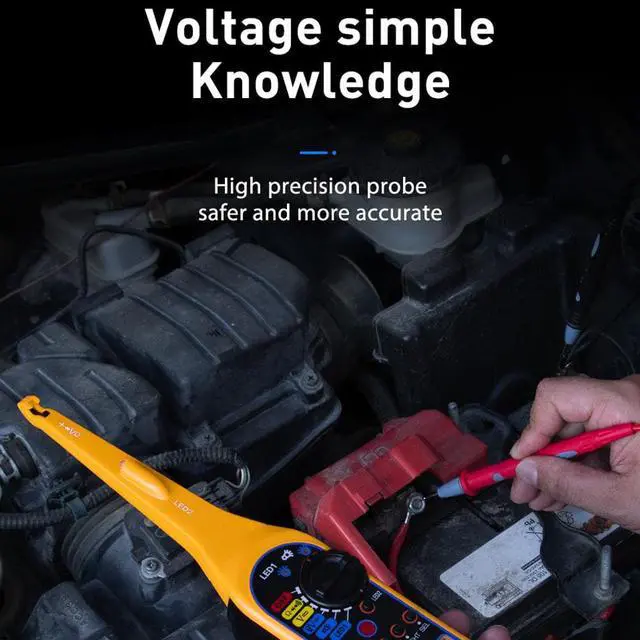 Alt view image 6 of 6 - Power Electrical Multi-function Auto Circuit Tester Multimeter Lamp Car Repair Automotive Electrical Multimeter 0V-60V - Yellow