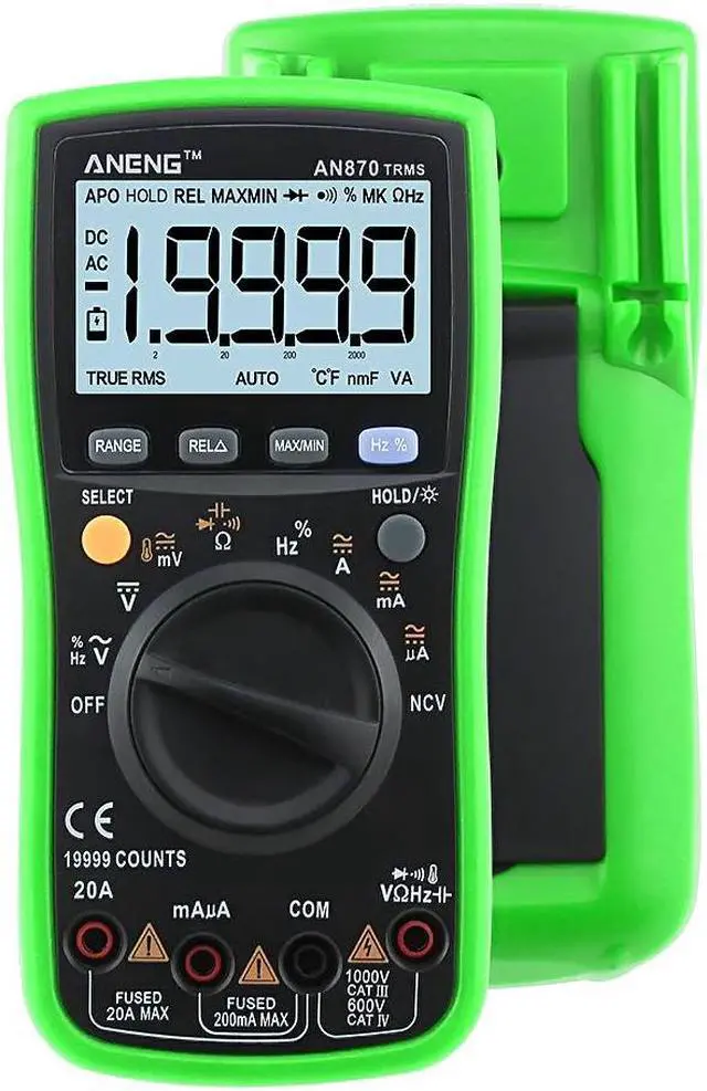 Main image of ANENG AN870 Digital Multimeter 19999 Counts Profissional Transistor Electrical Tester 600v Multi Volt Esr Meter Lead Set