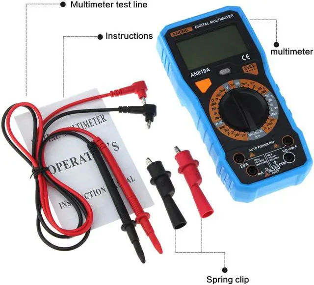 Alt view image 7 of 7 - ANENG AN819A Digital Multimeter Esr Meter True Rms Digital Multimeter Tester Voltmeter Battery Tester Multimetro Richmet - Blue