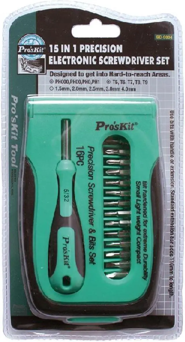 Alt view image 5 of 5 - Pro'sKit SD-9804 15 IN 1 Precision Electronic Screwdriver Set Screwdriver Bit Driver Hand Tools