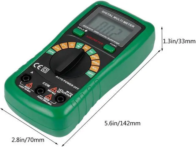 Alt view image 7 of 7 - 3.5 inch LCD Display Digital Multimeter Temperature Capacitance Frequency Test Auto Power Off Low Voltage Indication Backlight