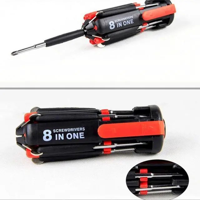 Alt view image 7 of 7 - 8 In 1 Multifunctional Screwdriver Combination All-In-One Repairing Tools With 7 Screw Heads Hand Tools