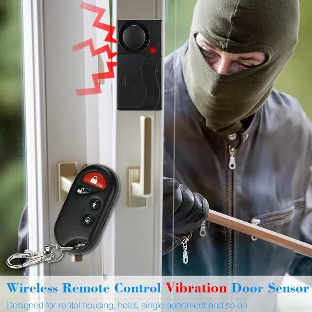 Alt view image 6 of 7 - Wireless Remote Control Vibration Alarm Home House Security Door Window Car Sensor Detector