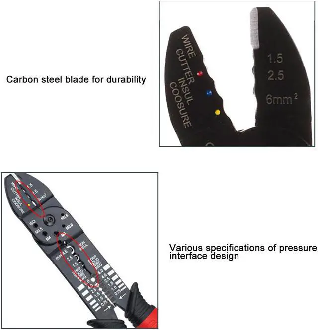 Alt view image 4 of 7 - FS-051 Multi-functional Crimping Pliers Terminals Crimping Tools Wire Stripper Multi Tool Tools Hands Plier