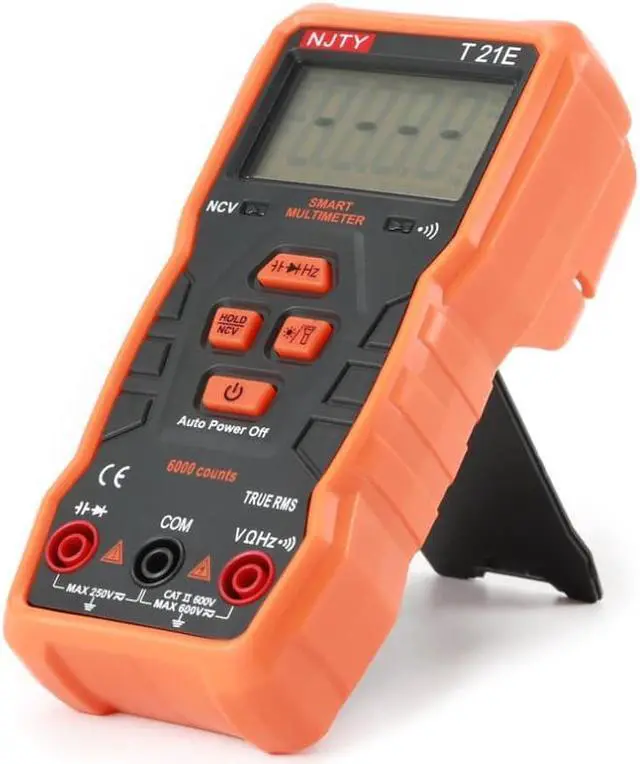 Alt view image 5 of 7 - T21E 5999 Counts Backlight NCV Digital Multimeter AC/DC Voltmeter True RMS Diode Resistence Cap HZ Tester Data Hold