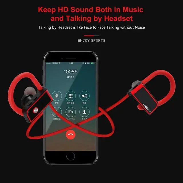 Alt view image 6 of 7 - Fineblue FA80 Wireless Bluetooth earphone Stereo Bass Music Earphone Handsfree With Mic Neckband waterproof IPX-5 Sports Stereo (Green)