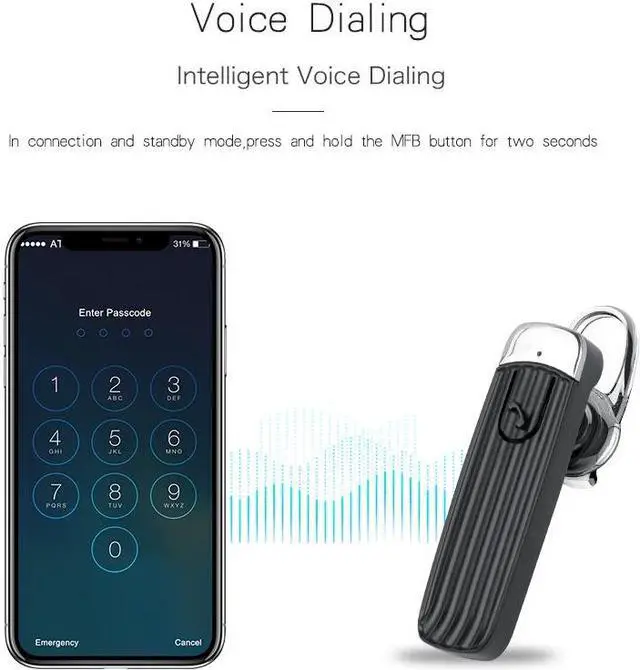 Alt view image 4 of 7 - Fineblue F516 Mini wireless headphones bluetooth business earphone hands free with mic Portable type sport stereo earbuds (Black)