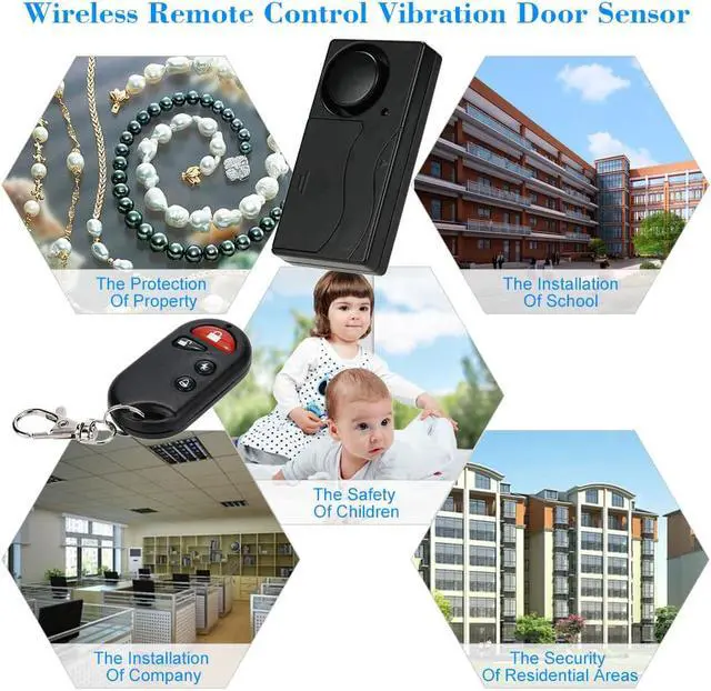 Alt view image 2 of 7 - Wireless Remote Control Vibration Alarm Home House Security Door Window Car Sensor Detector