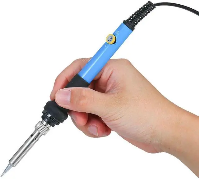 Alt view image 4 of 7 - Electric Soldering Iron Kit 60W Adjustable Temperature Welding Tool with 5 Piece Solder Iron Tips Portable PU Carry Bag