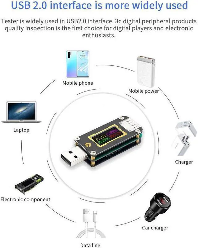 Alt view image 6 of 7 - FNB28 Current and Voltage Meter USB Tester QC2.0/QC3.0/FCP/SCP/AFC Fast Charging Protocol Trigger Capacity Test
