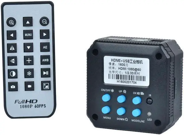 Alt view image 2 of 6 - HD 16MP 1080P@60FPS HDMI USB Digital Industrail Microscope Camera & 180X C-mount Lens & 144 Led Light for Industry PCB Microscopes