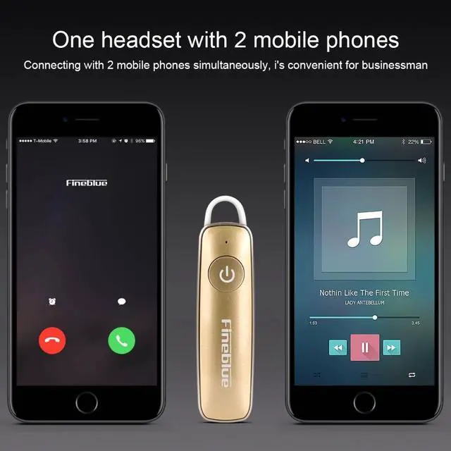 Alt view image 4 of 7 - FineBlue F515 Wireless in-ear earphone Bluetooth V4.1 Headset Noise Reduction hands free Sports Earphone for smart phone (Gold)