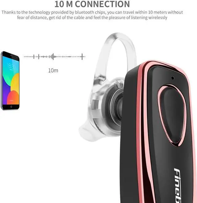 Alt view image 5 of 7 - Fineblue HF-66 Mini headphones bluetooth wireless business earphone hands free with Mic Sport stereo earbuds for mobile phone (Black)