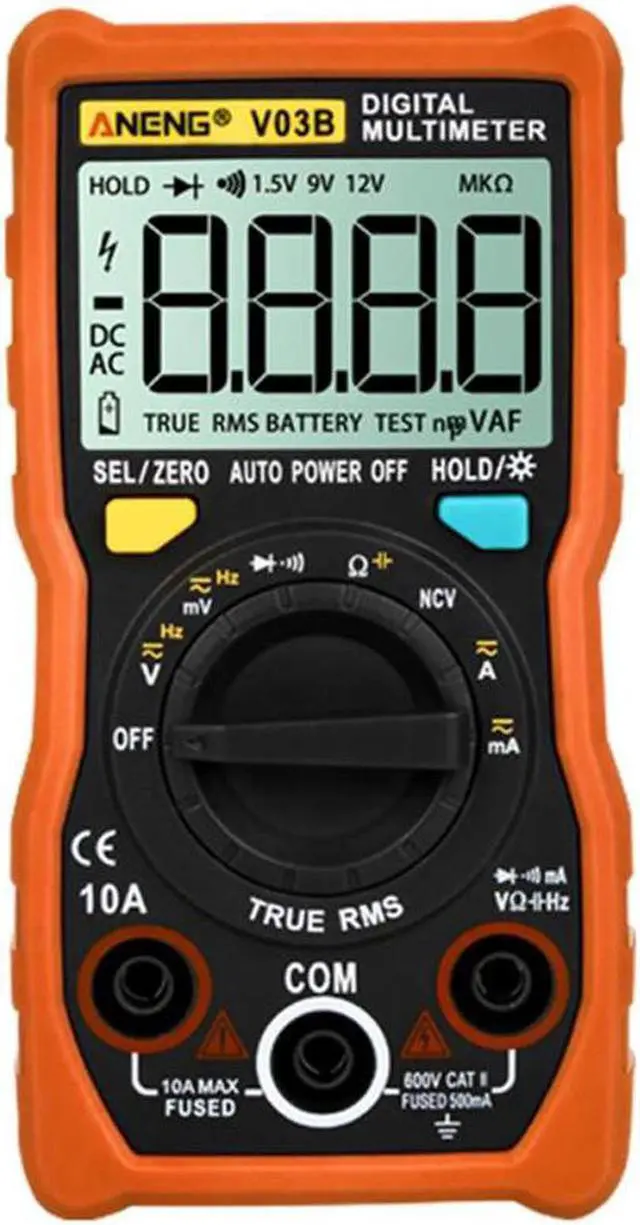 Main image of ANENG V03B LCD Analog Digital Multimeter Tester 4000 Counts Multimetro Esr Meter Multimeter Auto Power Off Peak Auto Meter - Orange
