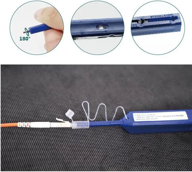 Alt view image 6 of 7 - Pro'sKit FB-C009 1.25mm Optical Fiber Communication Tools One Click LC Connector Fiber Optic Cleaner Optical Fiber Cleaning Pen