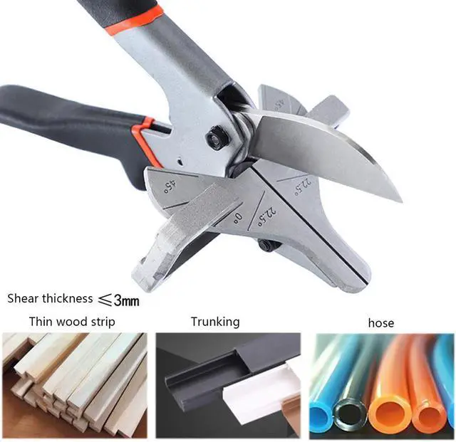 Alt view image 4 of 7 - 0-135 Degree Adjustable Angle Trim Shear PVC Trunking Tube Multi Angle Shear Gasket Mitre Trimmer Cutter Hand Tool Tools