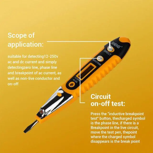 Alt view image 6 of 6 - ANENG VD700 Quality Digital Display Test Pen 143mm X 26mm X 18.7mm Voltage Meters Electrical Instruments - Yellow