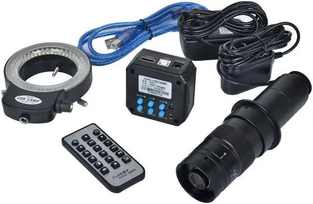 Main image of HD 16MP 1080P@60FPS HDMI USB Digital Industrail Microscope Camera & 180X C-mount Lens & 144 Led Light for Industry PCB Microscopes