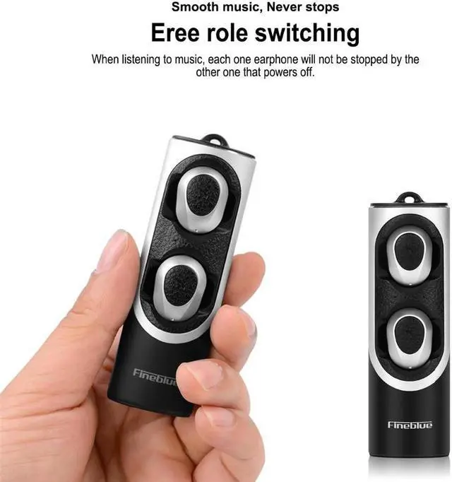 Alt view image 7 of 7 - FineBlue XS MAX bluetooth 5.0 free role switching Wireless Earphones with Dual Mic Bluetooth V5.0 Sports Headphones 3D Stereo