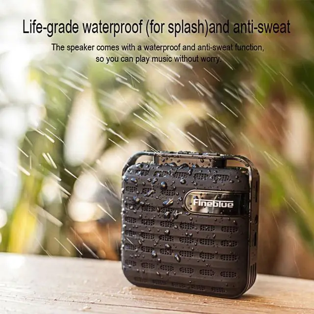 Alt view image 6 of 7 - Fineblue MK-16 Metal Bass Bluetooth wireless Hifi speaker portable Wireless receiver support TWS TF Handsfree call Subwoofer (Black)