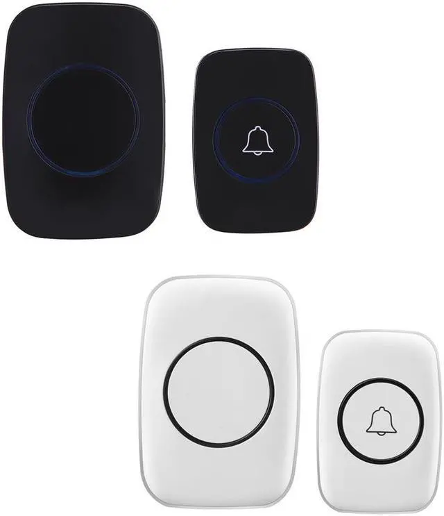 Alt view image 3 of 3 - Wireless Doorbell Waterproof Battery Buttons Receiver 300M Remote Led Light Home Cordless Bell 38 Chimes - Black