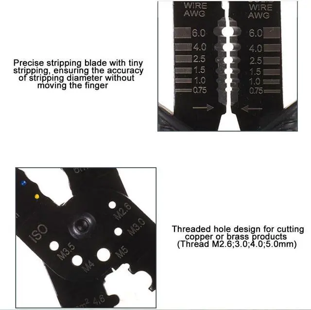 Alt view image 3 of 7 - FS-051 Multi-functional Crimping Pliers Terminals Crimping Tools Wire Stripper Multi Tool Tools Hands Plier