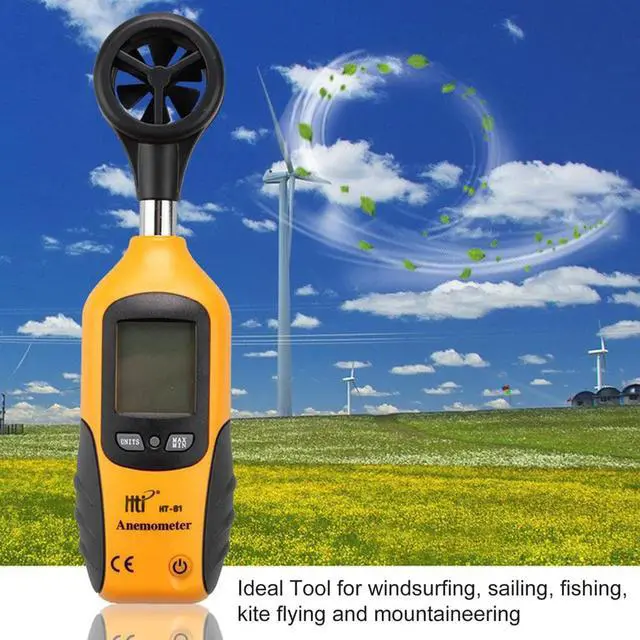 Alt view image 6 of 7 - Handheld LCD Digital Anemometer Wind Speed Gauge Measurement Measuring Tool Air Flow Speed Meter HT-81