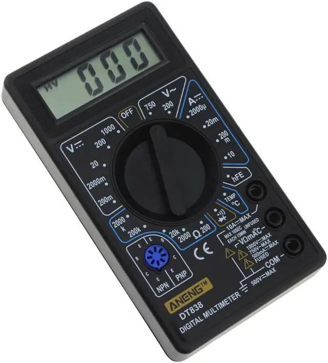 Alt view image 7 of 7 - Aneng DT-838 LCD Digital Multimeter Electric Voltmeter Ammeter Tester AC/DC 750/1000V Amp Volt Ohm Portable Electric Multi Tester Tool