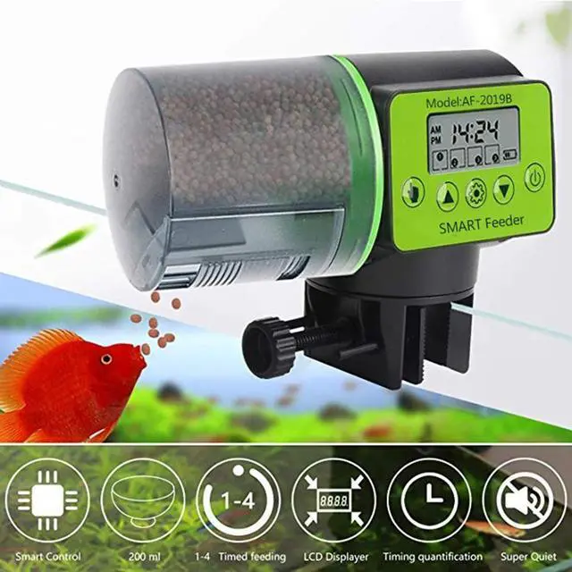 Alt view image 7 of 7 - Automatic Fish Feeder Aquarium Fish Tank Electrical Plastic Timer Feeders Food Feeding Dispenser Fishes Feeder Tool