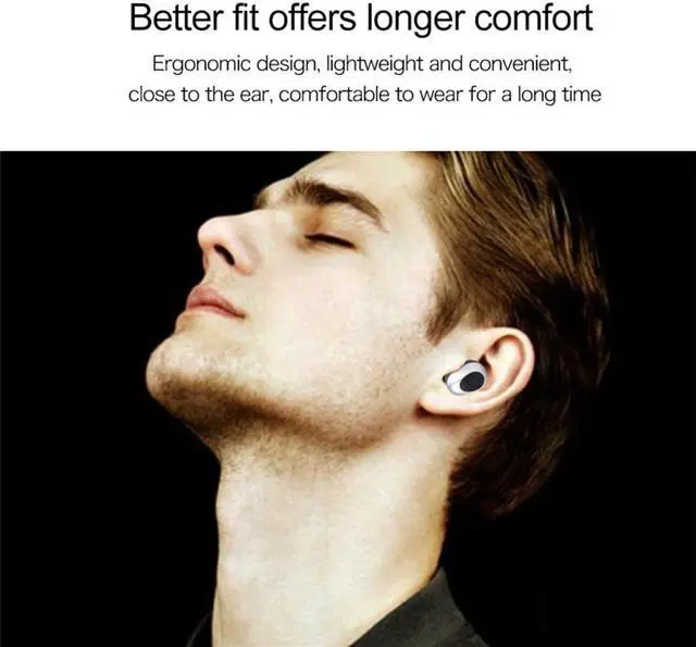 Alt view image 7 of 7 - Split Separate Design Fineblue RWS-X8 BT 5.0 Wireless Business Stereo Wireless Sport Earbuds Headset For Phone iPhone (Black)