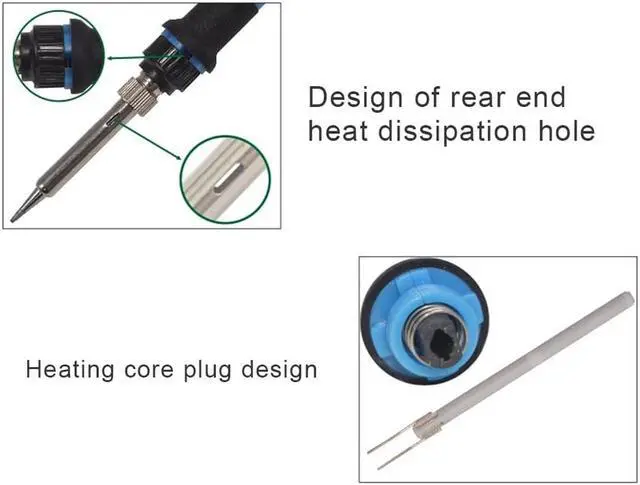 Alt view image 6 of 7 - LCD Digital Display Thermostat Electric Iron 80W High Power Soldering Iron Internal Heating Welding Tool - 220V