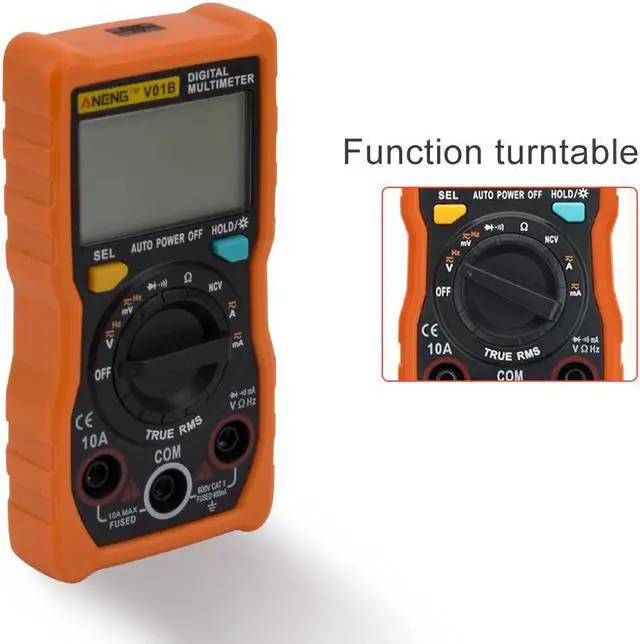 Alt view image 4 of 7 - ANENG V01B 4000 Counts Digital Multimeter Comprobador Automotive Electrical Dmm Transistor Tester Capacitance Meter Test Point - Orange