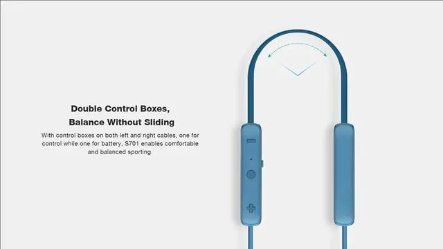 Alt view image 6 of 7 - Roman S701 Earphone/Roman Headset 5.0 Neck-mounted Binaural Hanging Neck sports Wireless Earphone/Wireless Headset (Black)