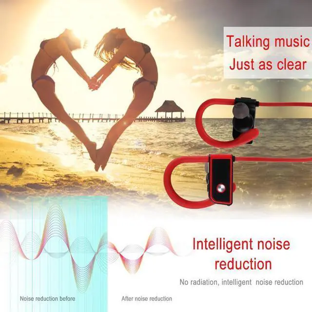 Alt view image 3 of 7 - Fineblue FA80 Wireless Bluetooth earphone Stereo Bass Music Earphone Handsfree With Mic Neckband waterproof IPX-5 Sports Stereo (Green)