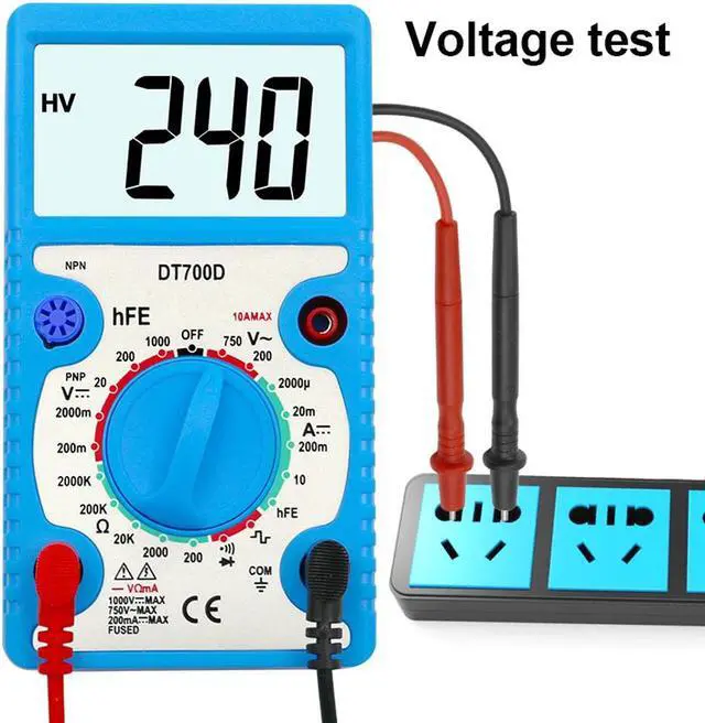 Alt view image 2 of 6 - Large Screen Digital Multimeter Buzzer Overload Protection Mini Wave Output Voltmeter Tester for DC Voltage AC Voltage Measuring