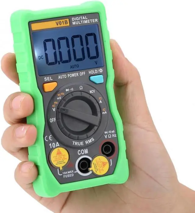 Alt view image 5 of 7 - ANENG V01B 4000 Counts Digital Multimeter Comprobador Automotive Electrical Dmm Transistor Tester Capacitance Meter Test Point - Green