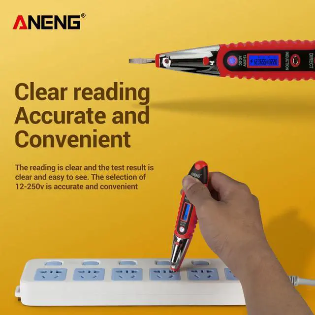 Alt view image 2 of 7 - ANENG VD700 Quality Digital Display Test Pen 143mm X 26mm X 18.7mm Voltage Meters Electrical Instruments - Red
