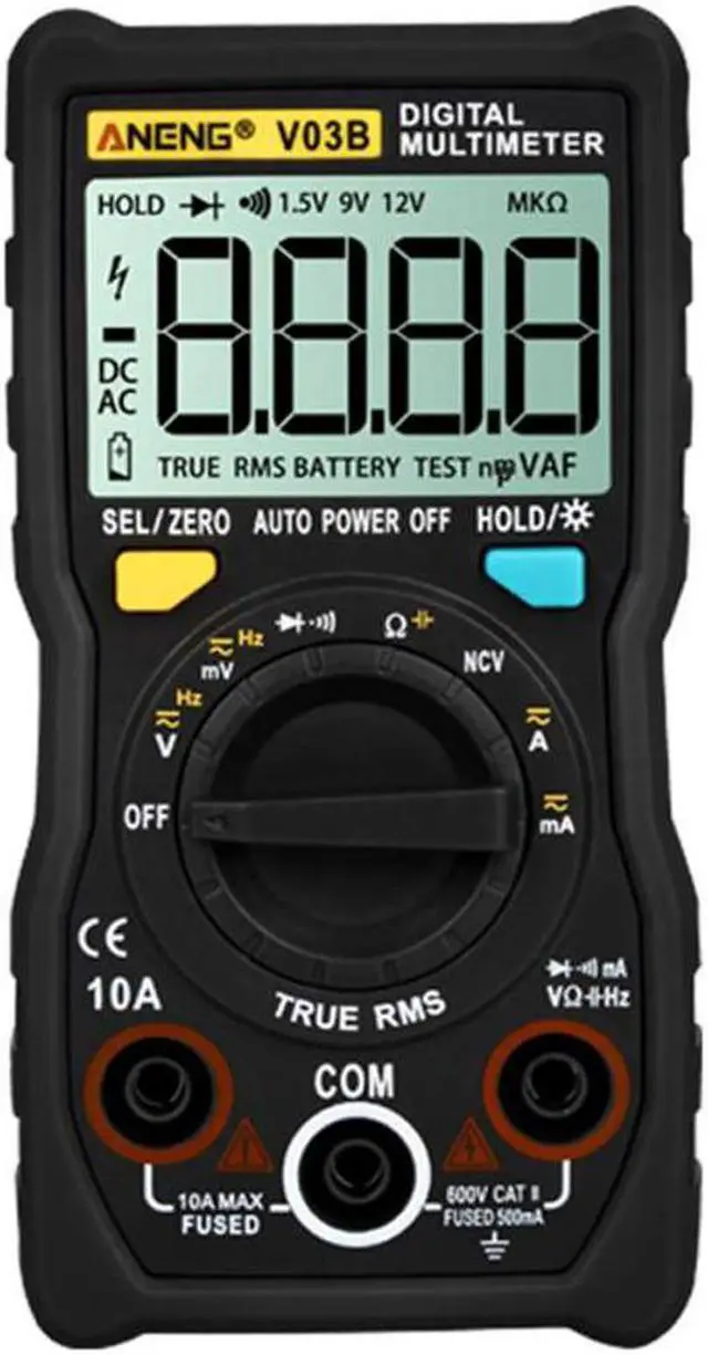 Main image of ANENG V03B LCD Analog Digital Multimeter Tester 4000 Counts Multimetro Esr Meter Multimeter Auto Power Off Peak Auto Meter - Black