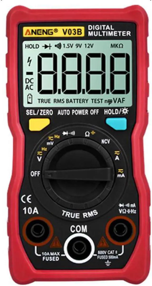 Main image of ANENG V03B LCD Analog Digital Multimeter Tester 4000 Counts Multimetro Esr Meter Multimeter Auto Power Off Peak Auto Meter - Red