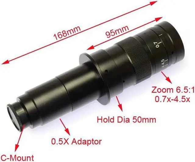 Alt view image 6 of 6 - HD 16MP 1080P@60FPS HDMI USB Digital Industrail Microscope Camera & 180X C-mount Lens & 144 Led Light for Industry PCB Microscopes