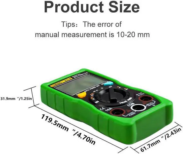 Alt view image 4 of 7 - ANENG V01B 4000 Counts Digital Multimeter Comprobador Automotive Electrical Dmm Transistor Tester Capacitance Meter Test Point - Green