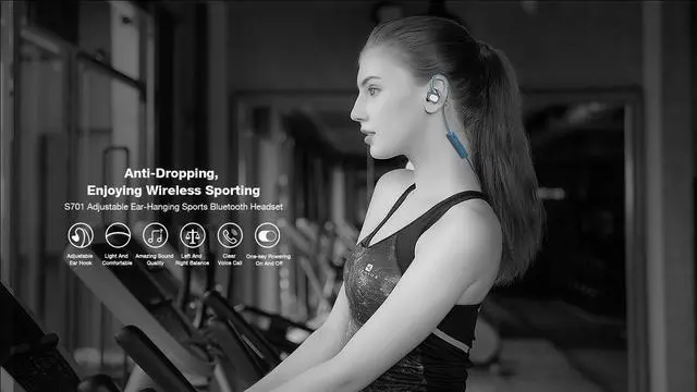 Alt view image 2 of 7 - Roman S701 Earphone/Roman Headset 5.0 Neck-mounted Binaural Hanging Neck sports Wireless Earphone/Wireless Headset (Black)