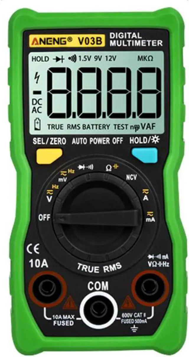 Main image of ANENG V03B LCD Analog Digital Multimeter Tester 4000 Counts Multimetro Esr Meter Multimeter Auto Power Off Peak Auto Meter - Green